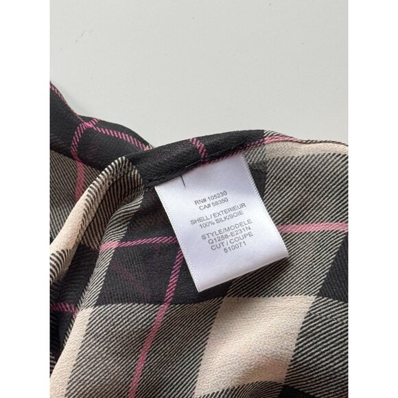 EQUIPMENT Slim Signature Plaid Check 100% Silk Chiffon Button Up Shirt, Size S - Picture 13 of 15